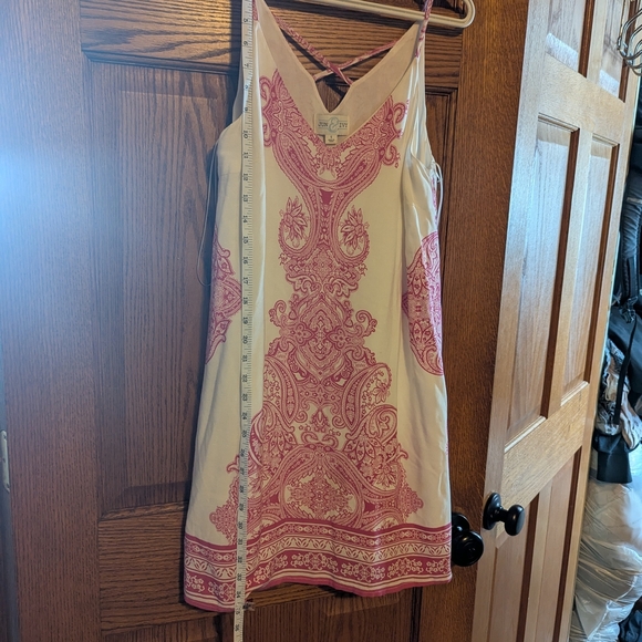 Pink and White Spaghetti Strap Slip Mini Dress - Picture 9 of 12
